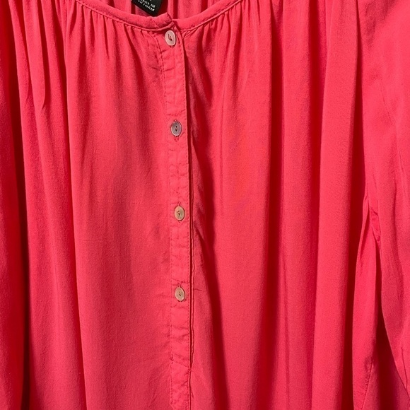 Henley peasant tunic top roll tab 3/4 sleeve viral Size XL - Picture 6 of 8